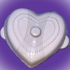 🤍 Valentine's Day! Heart Dutch Oven Safe Ceramic Bowl With Lid - White, Baking